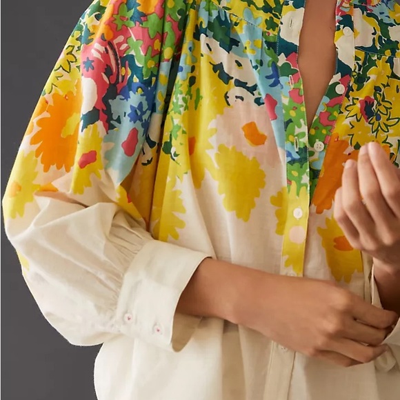 Anthropologie Tops - Sarah Campbell Anthropologie Size S Floral Multicolor Blouse.